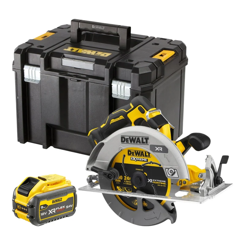 DeWalt DCS 573 NT Akku Handkreissäge 18 V 190 x 30 mm Brushless + 1x Akku 9,0 Ah + TSTAK - ohne Ladegerät