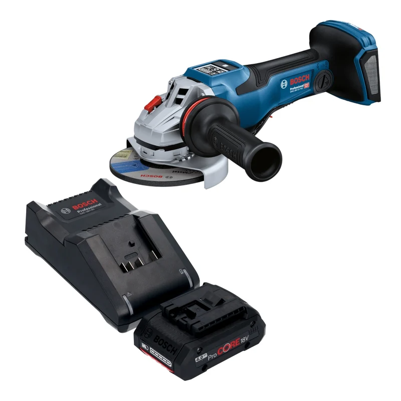 Bosch GWS 18V-15 PSC Professional Akku Winkelschleifer 18 V 125 mm BITURBO Brushless + 1x ProCORE Akku 4,0 Ah + Ladegerät