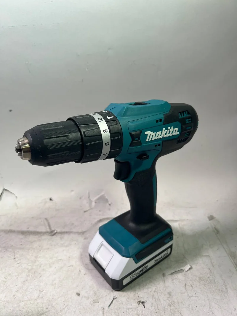 Makita HP 488 DAEX1 Akku Schlagbohrschrauber 18 V 42 Nm G-Serie + 2x Akku 2,0 Ah + Ladegerät + . Zubehörset + Koffer - Unvollständig