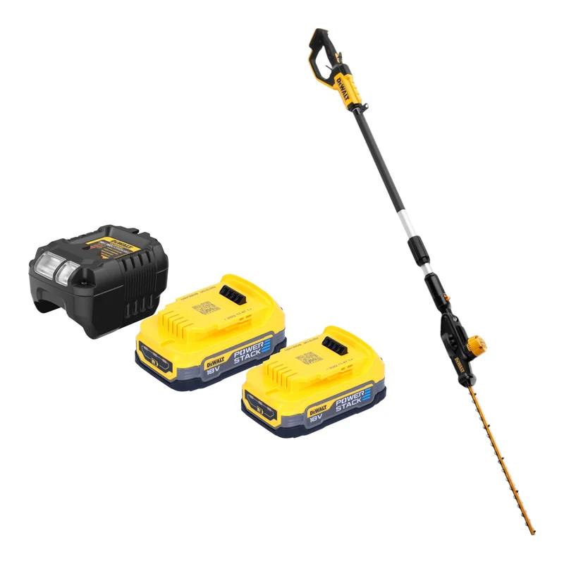 DeWalt DCMPH 566 E2 Akku Stabheckenschere 18 V 55 cm + 2x Powerstack Akku 1,7 Ah + Ladegerät