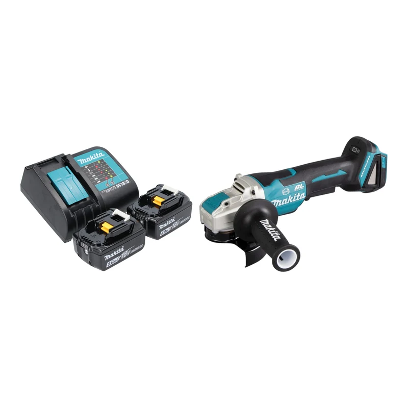 Makita DGA 520 SMX1 Akku Winkelschleifer 18 V 125 mm X-LOCK Brushless + 2x Akku 4,0 Ah + Ladegerät