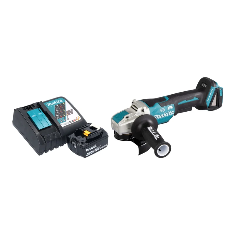 Makita DGA 520 RM1X1 Akku Winkelschleifer 18 V 125 mm X-LOCK Brushless + 1x Akku 4,0 Ah + Ladegerät