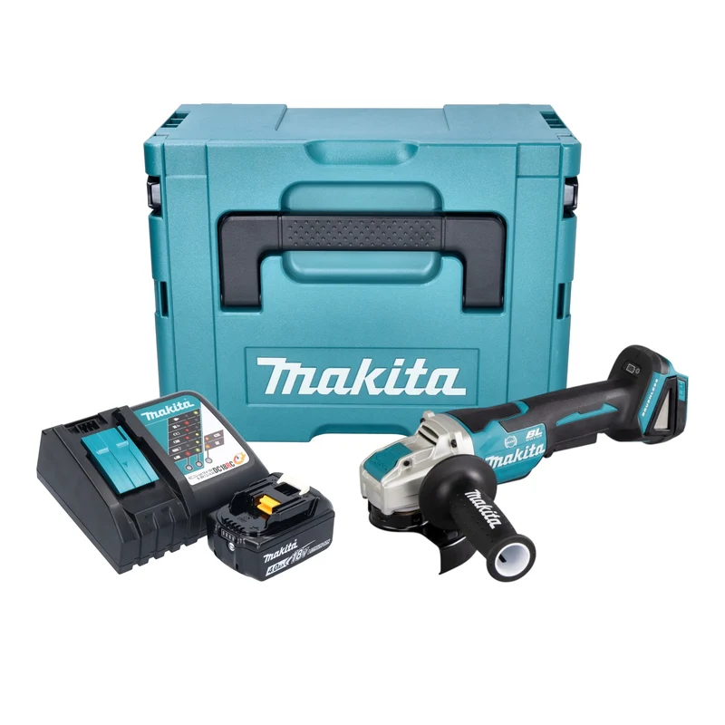 Makita DGA 520 RM1JX1 Akku Winkelschleifer 18 V 125 mm X-LOCK Brushless + 1x Akku 4,0 Ah + Ladegerät + Makpac
