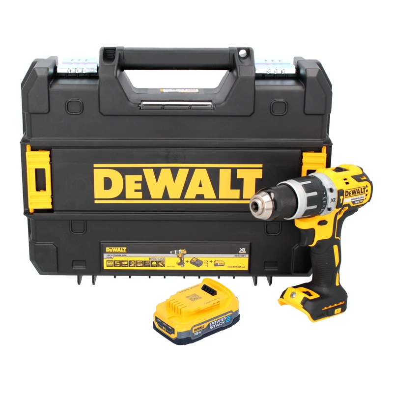 DeWalt DCD 796 E1T Akku Schlagbohrschrauber 18 V 70 Nm Brushless + 1x Powerstack Akku 1,7 Ah + TSTAK - ohne Ladegerät