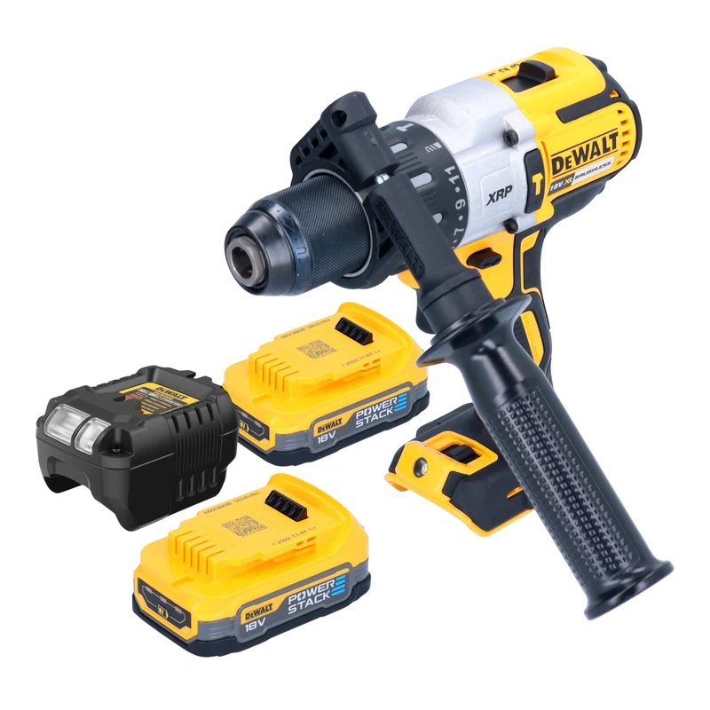 DeWalt DCD 996 E2 Akku Schlagbohrschrauber 18 V 95 Nm Brushless + 2x Powerstack Akku 1,7 Ah + Ladegerät