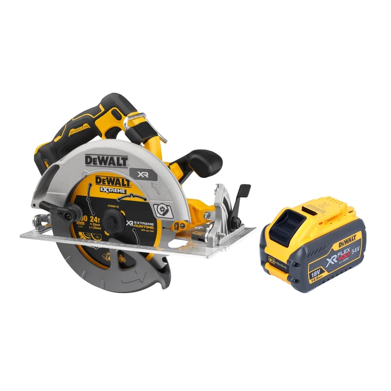 DeWalt DCS 573 N Akku Handkreissäge 18 V 190 x 30 mm Brushless + 1x Akku 12,0 Ah - ohne Ladegerät