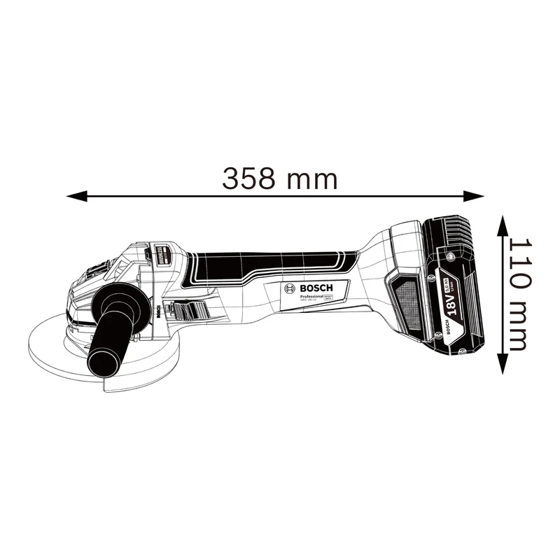 Bosch GWS 18V-10 Professional Akku Winkelschleifer 18 V 125 mm Brushless ( 06019J4002 ) Solo - ohne Akku, ohne Ladegerät