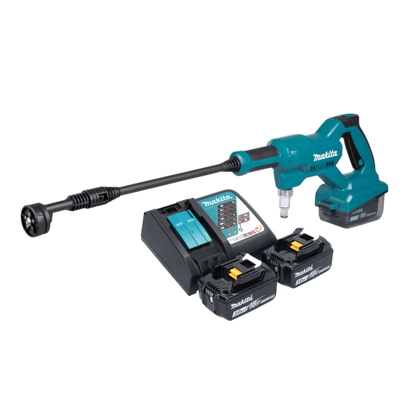 Makita DHW 180 RF Akku Druckreiniger 18 V 24 bar + 2x Akku 3,0 Ah + Ladegerät