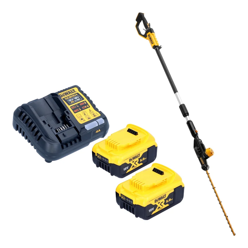 DeWalt DCMPH 566 P2 Akku Stabheckenschere 18 V 55 cm + 2x Akku 5,0 Ah + Ladegerät