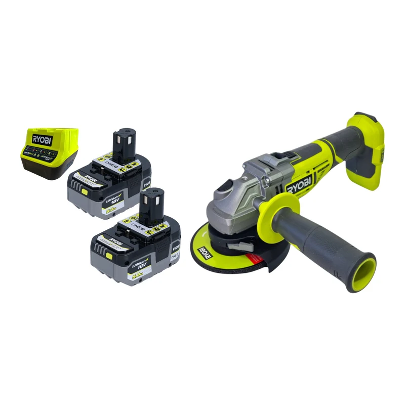RYOBI R18AG7-0 Akku Winkelschleifer 18 V 125 mm Brushless + 2x Akku 5,0 Ah + Ladegerät