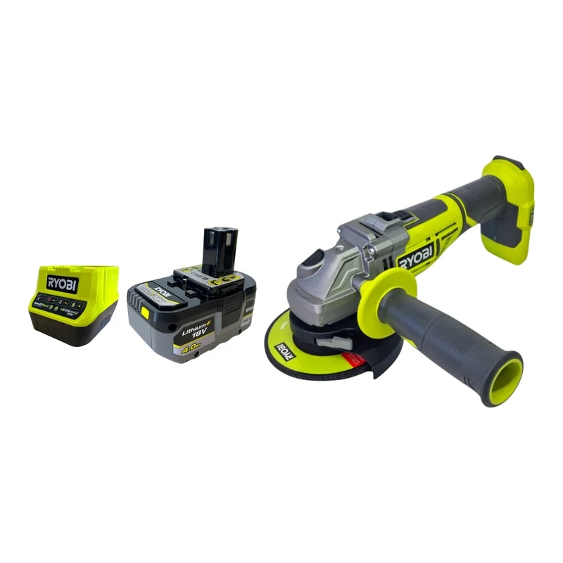 RYOBI R18AG7-0 Akku Winkelschleifer 18 V 125 mm Brushless + 1x Akku 4,0 Ah + Ladegerät