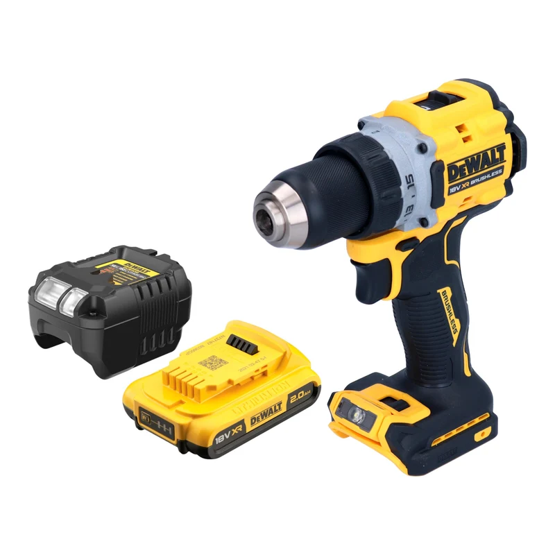 DeWalt DCD 800 D1 Akku Bohrschrauber 18 V 90 Nm Brushless + 1x Akku 2,0 Ah + Ladegerät