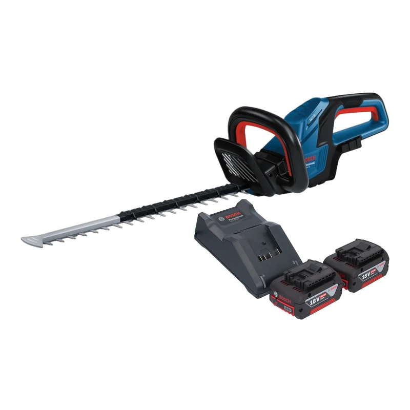 Bosch GHE 18V-50 Professional Akku Heckenschere 18 V 50 cm Brushless + 2x Akku 4,0 Ah + Ladegerät