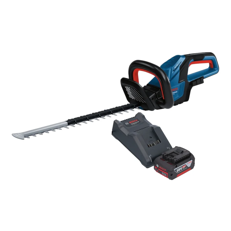 Bosch GHE 18V-50 Professional Akku Heckenschere 18 V 50 cm Brushless + 1x Akku 4,0 Ah + Ladegerät