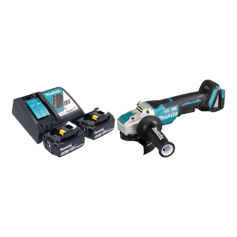 Makita DGA 520 RFX1 Akku Winkelschleifer 18 V 125 mm X-LOCK Brushless + 2x Akku 3,0 Ah + Ladegerät
