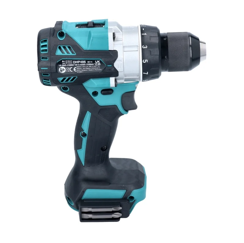 Makita DHP 486 Z Akku Schlagbohrschrauber ( 18 V 130 Nm Brushless) inkl. Koffer + WellCut 101 tlg. Bit- und Bohrer Set