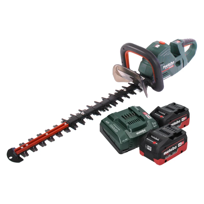 Metabo HS 18 LTX BL 55 Akku Heckenschere 18 V 50 cm Brushless + 2x Akku 5,5 Ah + Ladegerät