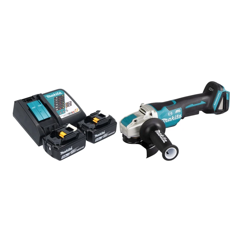 Makita DGA 520 RTX1 Akku Winkelschleifer 18 V 125 mm X-LOCK Brushless + 2x Akku 5,0 Ah + Ladegerät