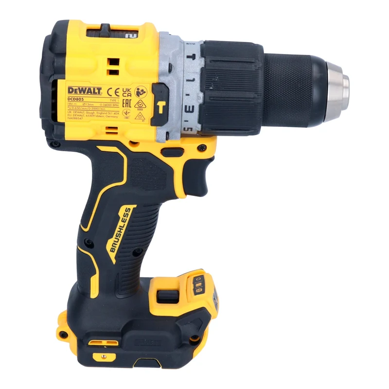 DeWalt DCD 805 E2 Akku Schlagbohrschrauber 18 V 90 Nm Brushless + 2x Powerstack Akku 1,7 Ah + Ladegerät