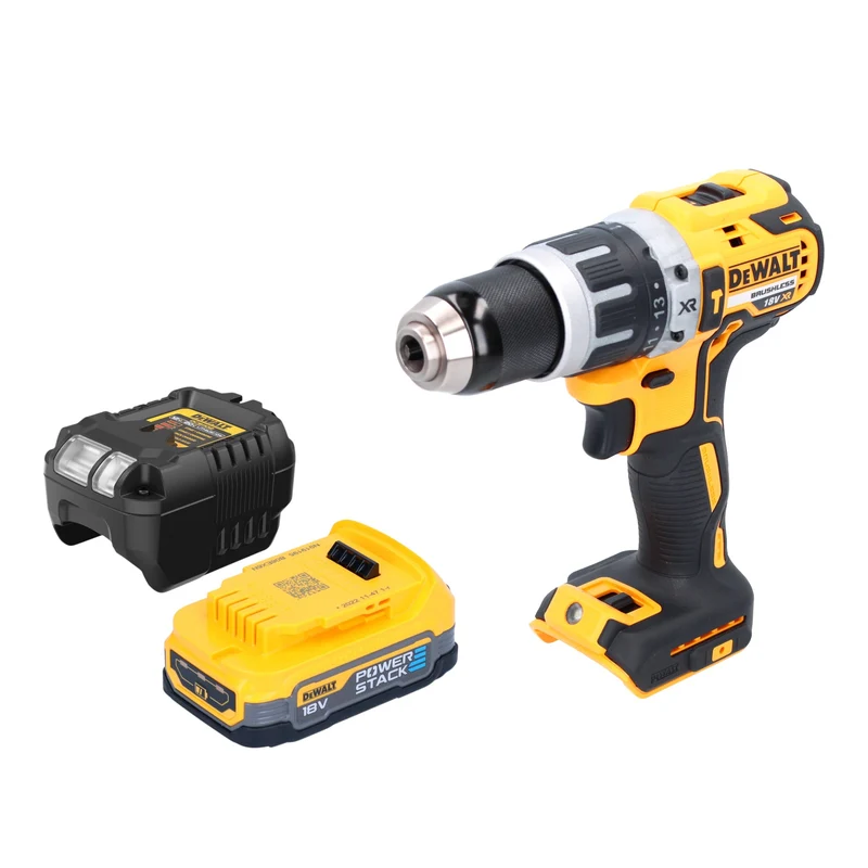 DeWalt DCD 796 E1 Akku Schlagbohrschrauber 18 V 70 Nm Brushless + 1x Powerstack Akku 1,7 Ah + Ladegerät