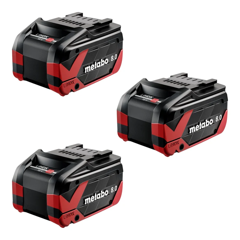 Metabo 3x LiHDX Akkupack 18 V 8,0 Ah CAS Li-Ion Akku ( 3x 624975000 )
