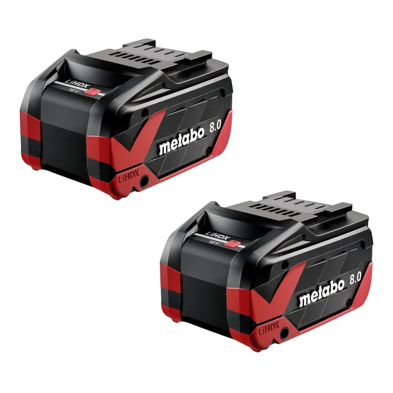 Metabo 2x LiHDX Akkupack 18 V 8,0 Ah CAS Li-Ion Akku ( 2x 624975000 )