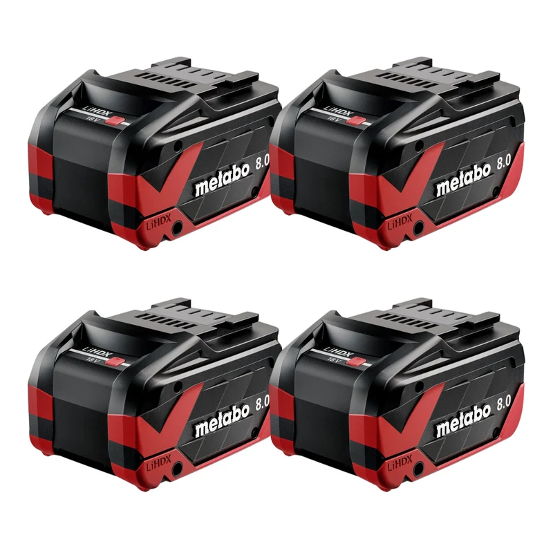 Metabo 4x LiHDX Akkupack 18 V 8,0 Ah CAS Li-Ion Akku ( 4x 624975000 )
