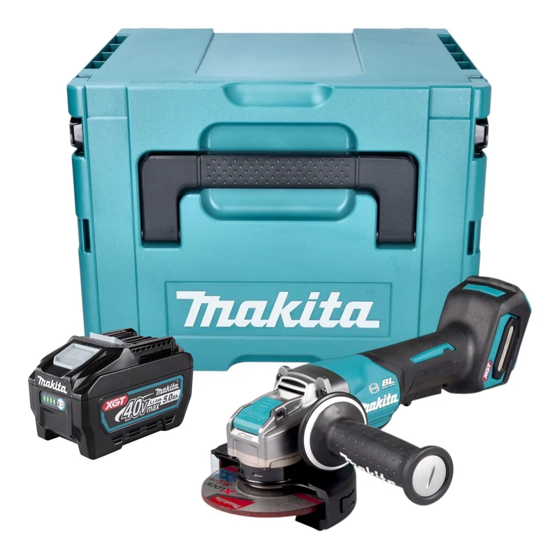 Makita GA 047 GT101 Akku Winkelschleifer 40 V max. 125 mm X-LOCK Brushless + 1x Akku 5,0 Ah + Makpac - ohne Ladegerät