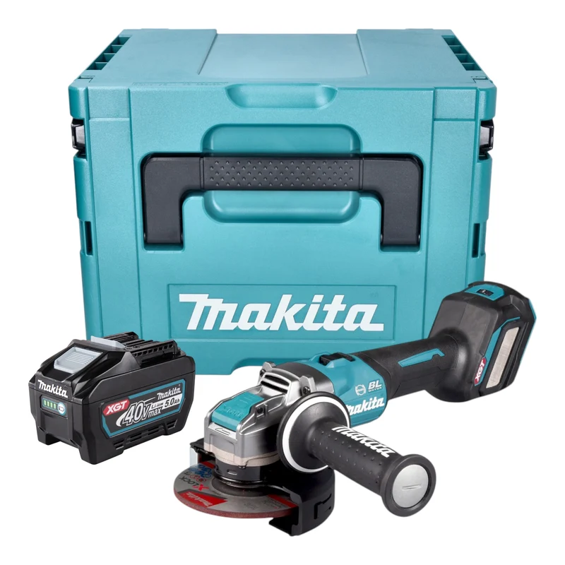 Makita GA 041 GT101 Akku Winkelschleifer 40 V max. 125 mm X-LOCK Brushless + 1x Akku 5,0 Ah + Makpac - ohne Ladegerät