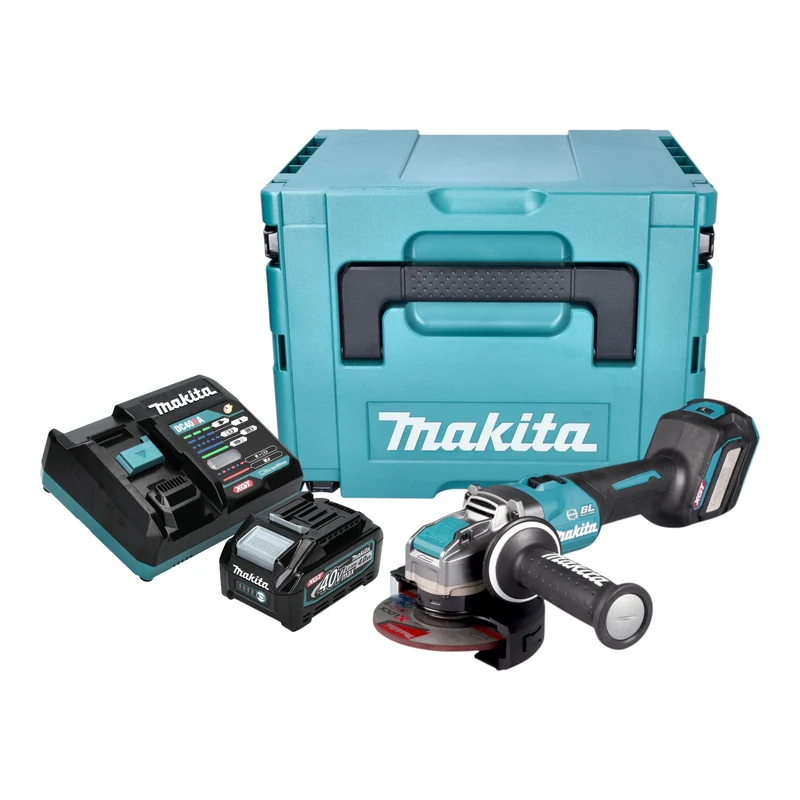 Makita GA 041 GM101 Akku Winkelschleifer 40 V max. 125 mm X-LOCK Brushless + 1x Akku 4,0 Ah + Ladegerät + Makpac