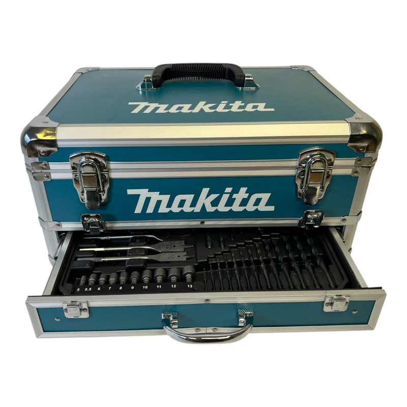 Makita HP 488 DWAX4 Akku Schlagbohrschrauber 18 V 42 Nm G-Serie + 1x Akku 2,0 Ah + Ladegerät + 74 tlg. Bit Set + Koffer