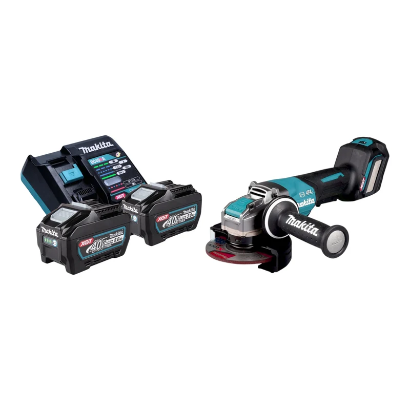 Makita GA 044 GT201 Akku Winkelschleifer 40 V max. 125 mm X-LOCK Brushless + 2x Akku 5,0 Ah + Ladegerät