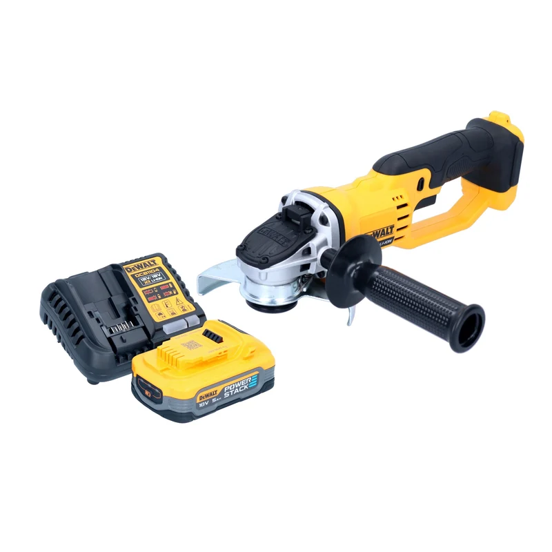 DeWalt DCG 412 H1 Akku Winkelschleifer 18 V 125 mm + 1x Powerstack Akku 5,0 Ah + Ladegerät