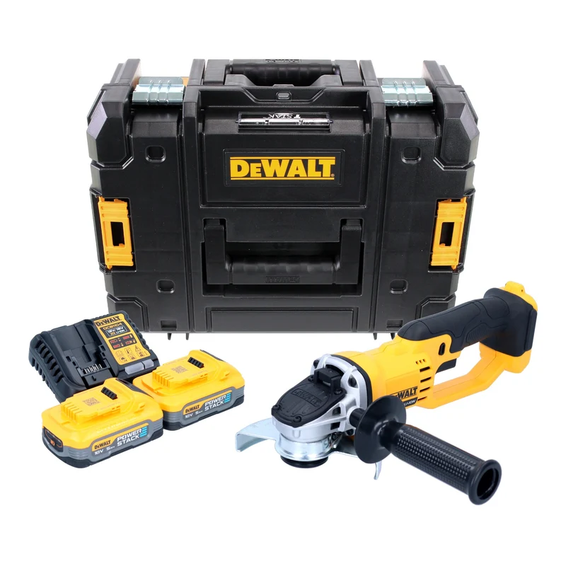 DeWalt DCG 412 H2T Akku Winkelschleifer 18 V 125 mm + 2x Powerstack Akku 5,0 Ah + Ladegerät + TSTAK