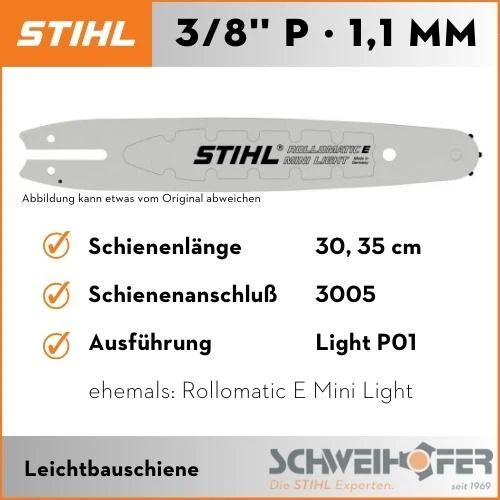 STIHL Führungsschiene, 3/8" P, 1.1 mm, Rollomatic E Mini Light