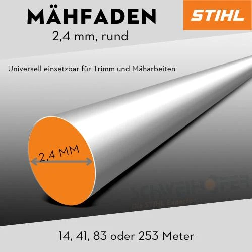 STIHL Mähfaden rund von 1,4 - 4,0 mm