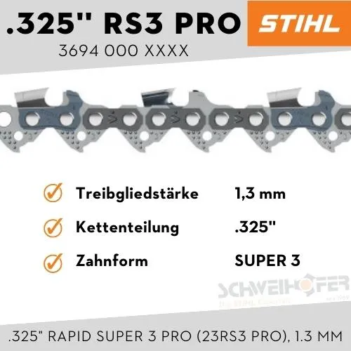 STIHL Sägekette .325" Rapid Super 3 Pro (23RS3 Pro), 1.3 mm