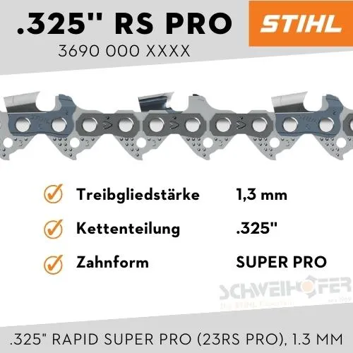 STIHL Sägekette .325" Rapid Super Pro (23RS Pro), 1.3 mm