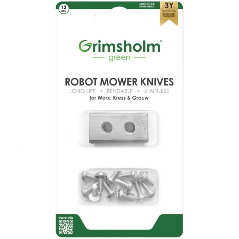 Grimsholm Messerklingensatz passend für Kress Nano KR100, KR101E, Mission KR110 u. a. – 35 mm